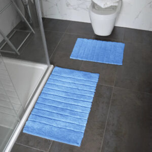White Marlow Two Piece Bath Mat Set