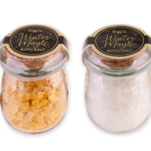 Flat clay soap dish, winter magic bath salts, carnation soap
