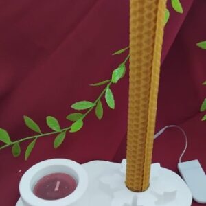 Castiçal em forma de estrela com Vela da Cera da Abelha e uma vela tealight e suporte para vela.