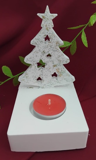 Porta-velas em forma de árvore de Natal