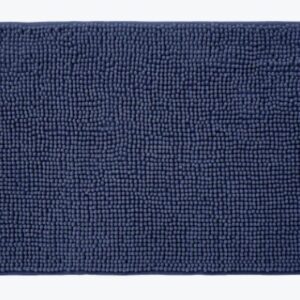 Tapete de Banho Azul Marinho com Bolas de Chenille - Microfibra Super Macia e Antiderrapante