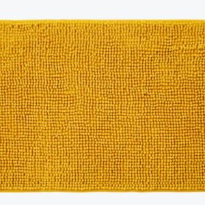 Tapete de Banho Mostarda com Bolas de Chenille - Microfibra Super Macia e Antiderrapante