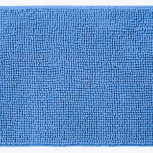 Tapete de Banho Lupin Azul Chenille com Bolas - Microfibra Super Macia e Antiderrapante