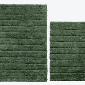Conjunto de tapete de banho Marlow verde escuro de duas peças