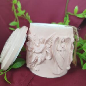 Pote de Vela de Barro Feito à Mão com Tampa