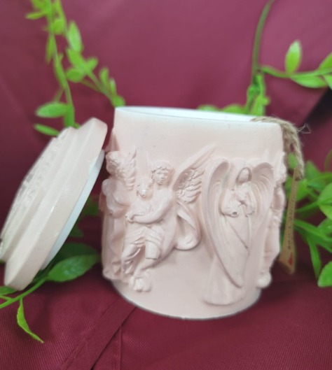 Pote de Vela de Barro Feito à Mão com Tampa